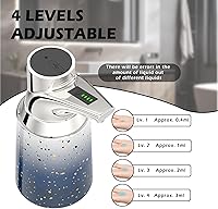 Vista 4 de Dispensador de jabón automático ajustable sin contacto, material de cerámica, 4 niveles ajustables, bomba de jabón líquido con sensor recargable