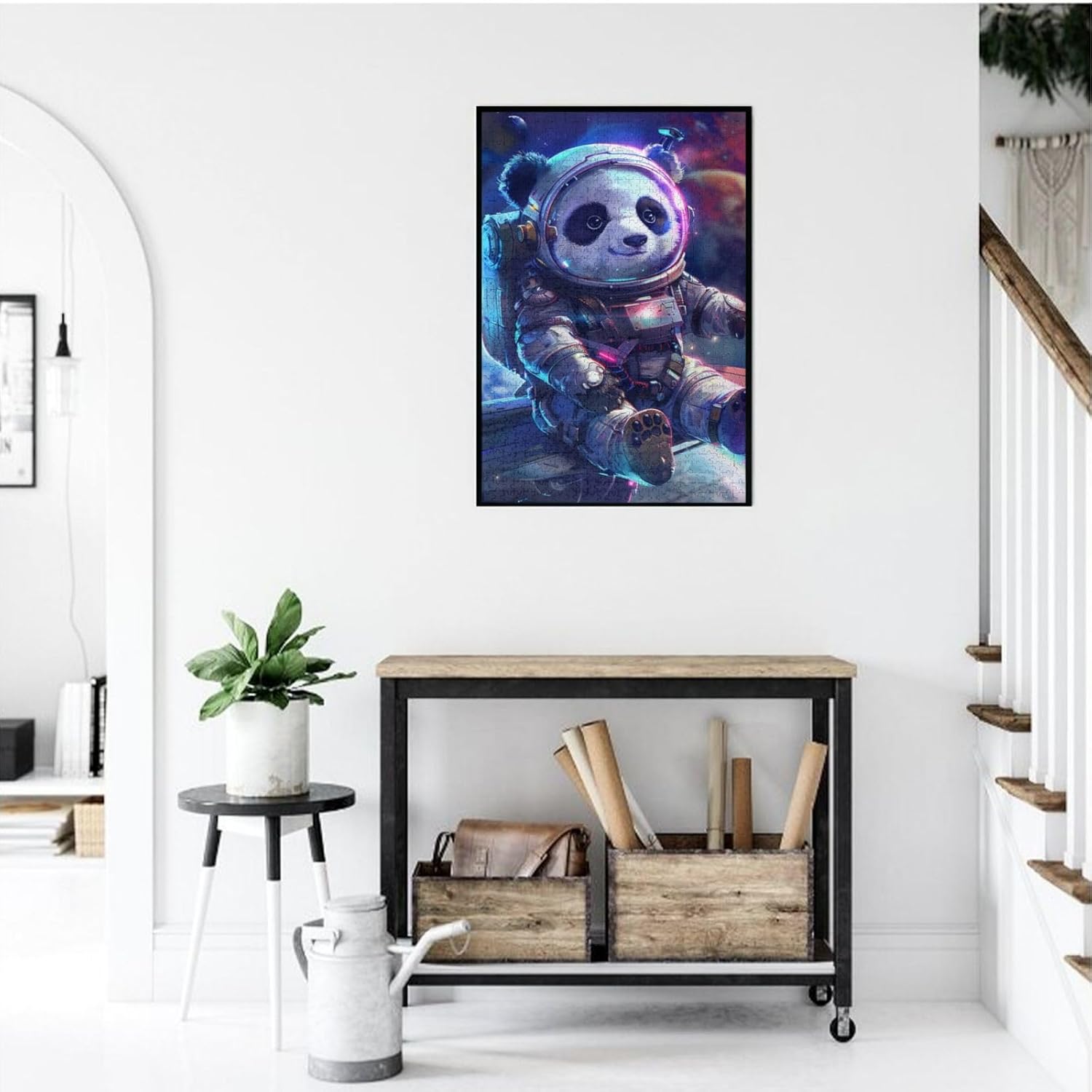 Galaxy Panda Jigsaw Puzzle 1000 Piece for Adults & Kids, Wall Hanging Puzzles Intellectual Decompressing Fun Family Game Large Puzzle Game Toys Gifts