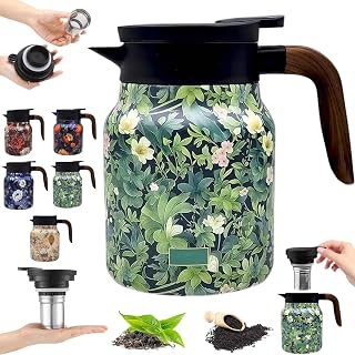 Vintage Floral Pattern Teapot, Tea Pot with Infusers for Loose Tea