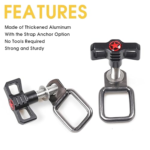 Miniatura 3 de Sukemichi Tornillos de liberación rápida con elevación de techo rígido, tornillos de pulgar con anclajes de amarre de anillo en D para Jeep Wrangler