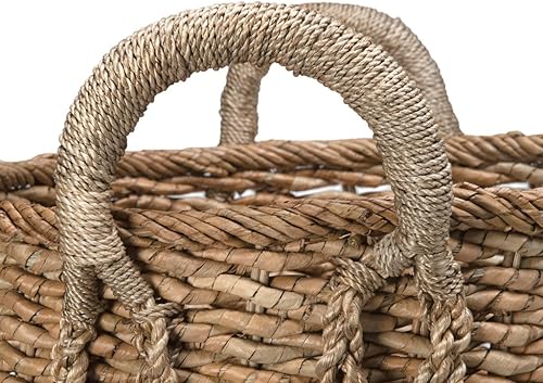 Miniatura 2 de KOUBOO 1060038 Cesta redonda grande de hierba marina, 20 x 20 x 24 pulgadas, marrón