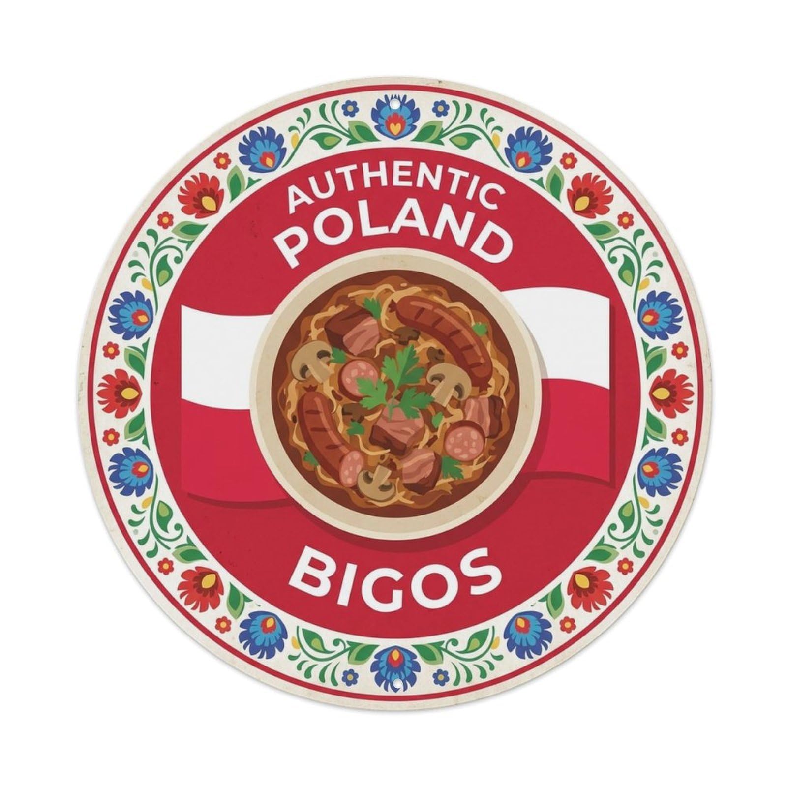 Poland Travel Bigos Polish Meat Stew Cuisine Metal Tin Sign