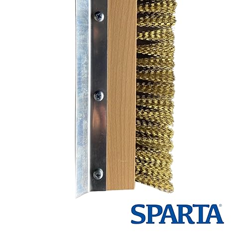 Miniatura 8 de SPARTA - Cabezal de repuesto de cepillo para horno de pizza con cerdas de latón prensado y raspador de acero inoxidable, duradero, ideal para