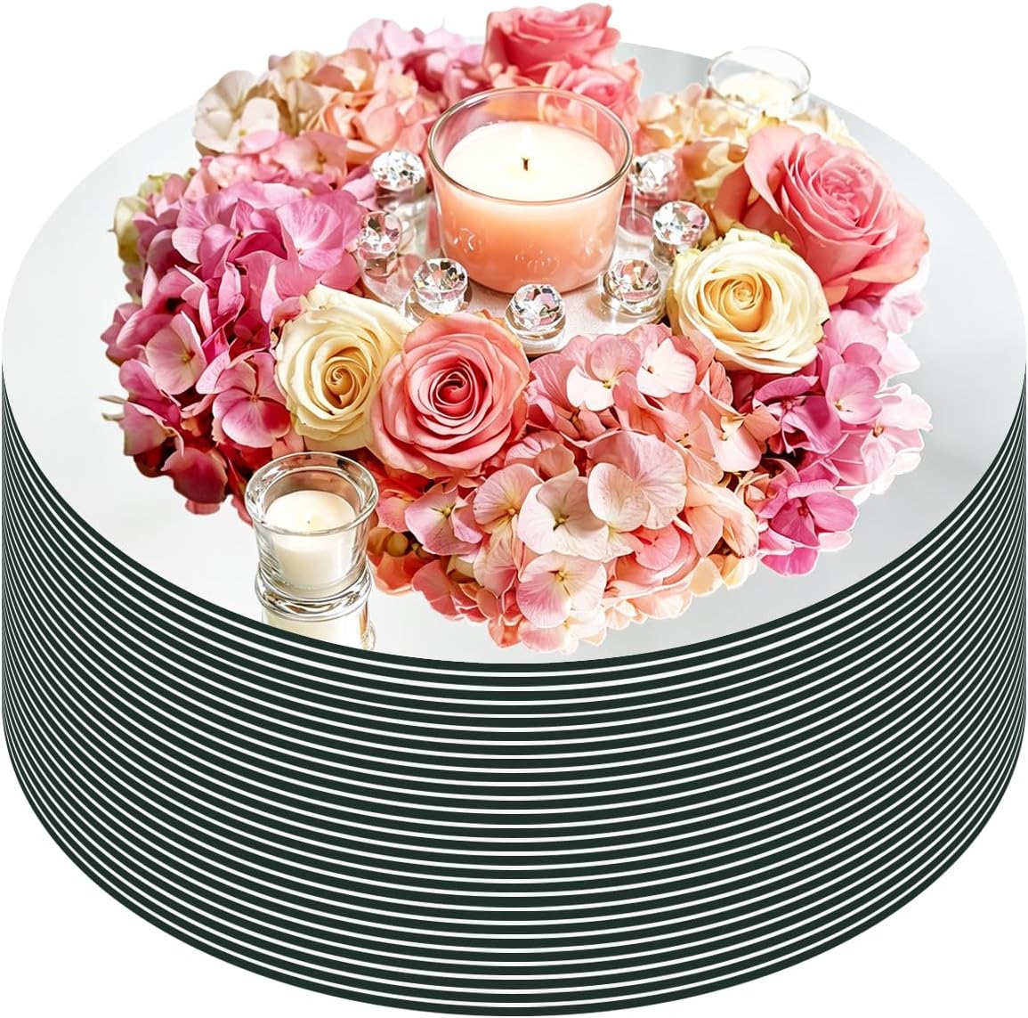26PCS Round Mirrors for Centerpieces, Mirror Trays 12" Circle Mirror Centerpieces for Tables Mirrored Tray Candle Plates for Wedding Christmas Birthday Craft Party Decorations (12inch)