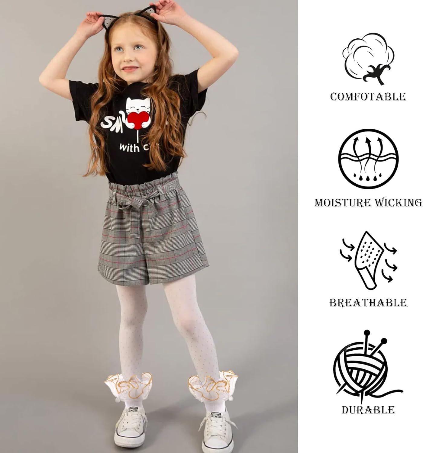 Toddler Girls Ruffle Socks Girl Cute Lace Frilly Fancy Dress Socks Soft Cotton Sock with Big Ruffles for Little Kids - Image 4