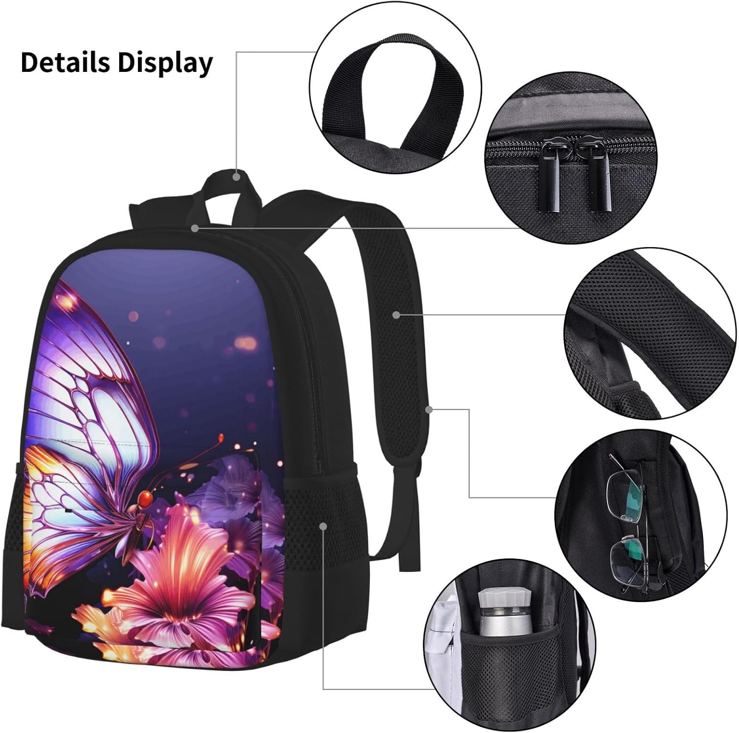 3 in1 Travel Laptop Backpack with Lunch Bag and Pencil Case Casual Daypack image 4