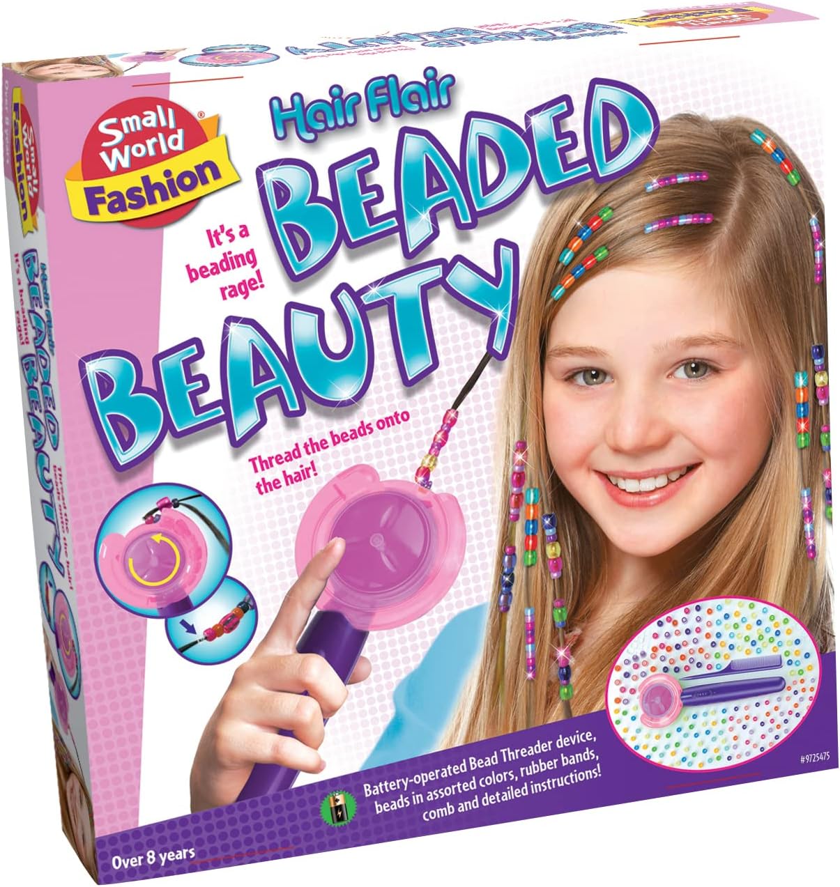Small World Toys Hair Flair Beaded Hair Styling Braiding Kit