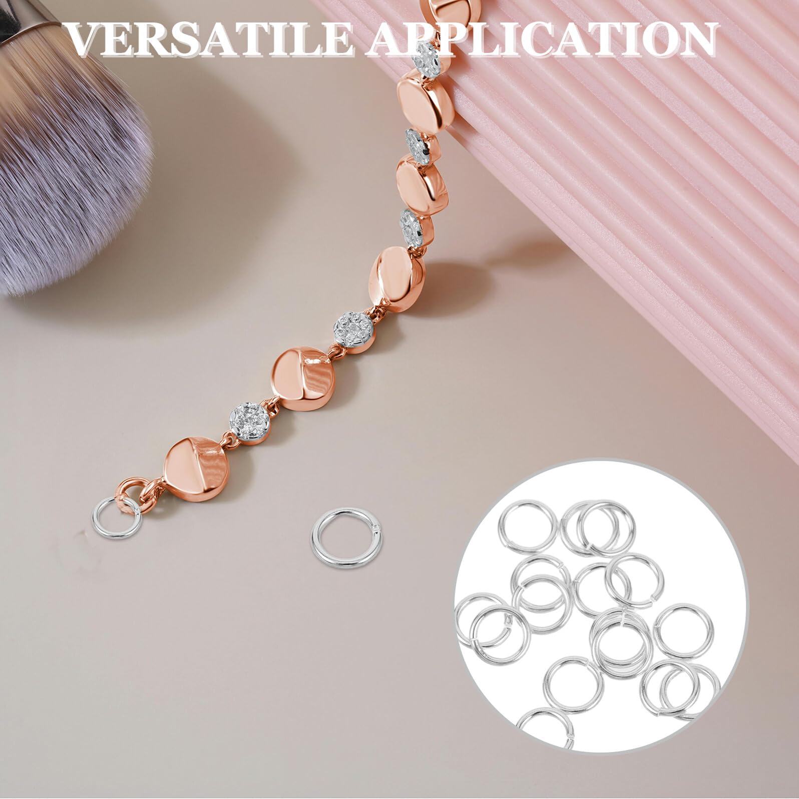 NUOBESTY Anelli di Congiunzione Aperti in Argento 925 Set da 20 Pezzi Connettori Rotondi per Creazione e Riparazione Gioielli Fai da Te Accessori per Collane e Bracciali Artigianali