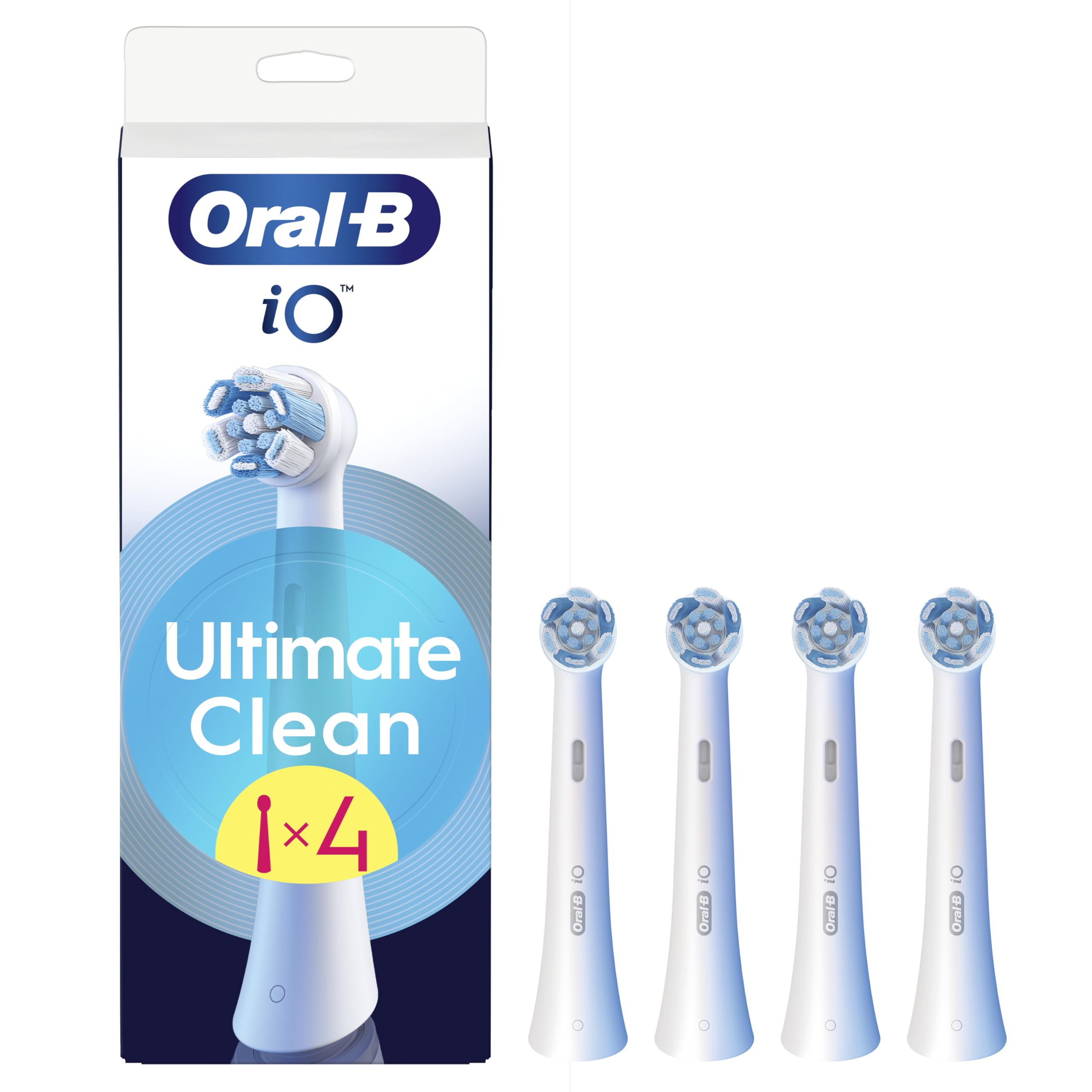 Oral-B iO Series Ultimate Clean, testine di ricambio originali con setole incrociate per una pulizia profonda avanzata e rimozione della placca, progettate per spazzolini elettrici Oral-B iO, 4