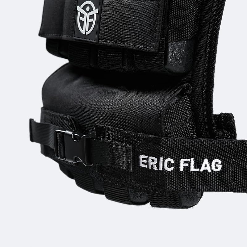 Eric Flag Állítható Súlymellény 0-40 lb (18 kg) - Kivehető Vas Súlyokkal Futáshoz, Erőnléti Edzéshez - Kompakt, Strapabíró Oxford Anyag - Fé