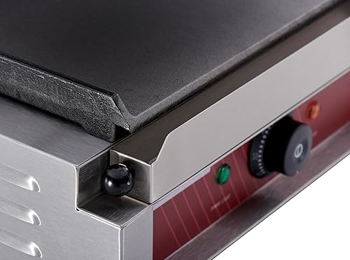 Miniatura 7 de Kratos Parrilla de sándwich Panini eléctrica comercial con platos lisos, superficie de cocción de 14 x 9 pulgadas, prensa Panini comercial para