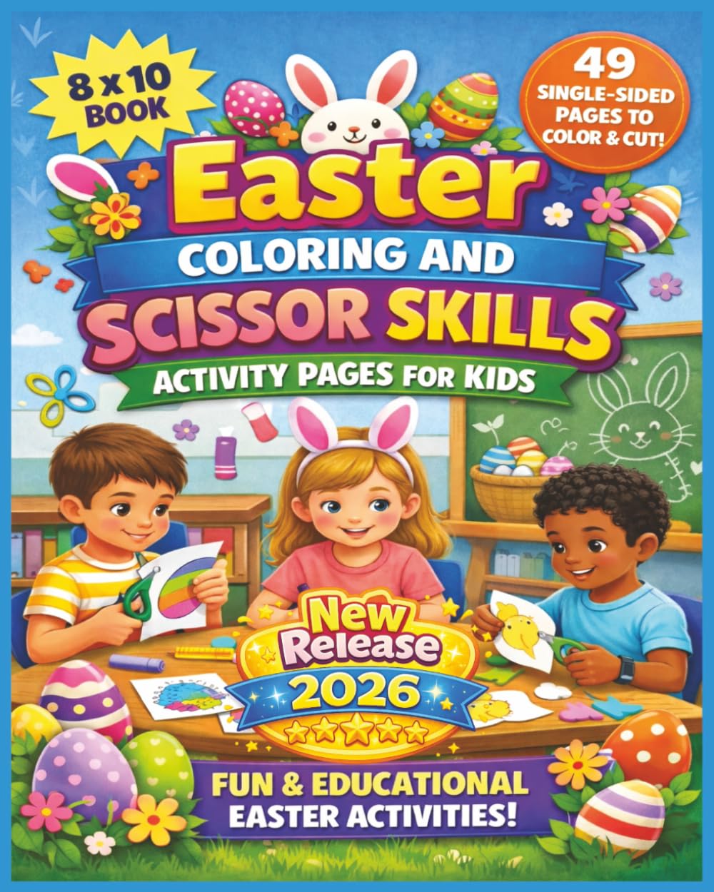 Easter Coloring and Scissor Skills Activity Pages For Kids: A Creative Easter Activity Book for Kids with Scissor Skills, Coloring Pages, Cut and ... for Preschool and Kindergarten Kids...