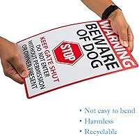 Vista 7 de Letreros de advertencia con texto en inglés «Beware of Dog», «Beware of Dog», «Do Not Enter», decoración de pared para el hogar, cocina, granja