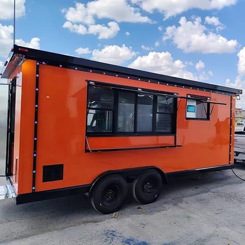 Mobile Food Trailer for Sale – Fully Custom Equipped Food Truck with Stainless Steel Kitchen, Ice Cream, Hot Dog, Burger, Pizza, Drinks, Street Vendor, Catering