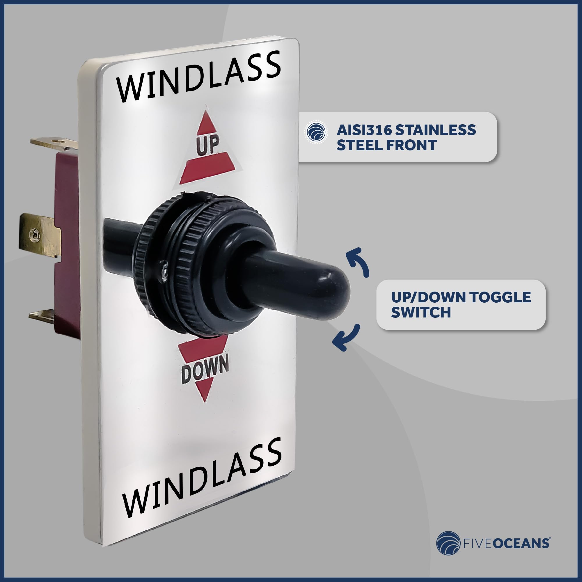 Snapklik.com : Five Oceans Boat Anchor Windlass Up/Down Switch Panel ...