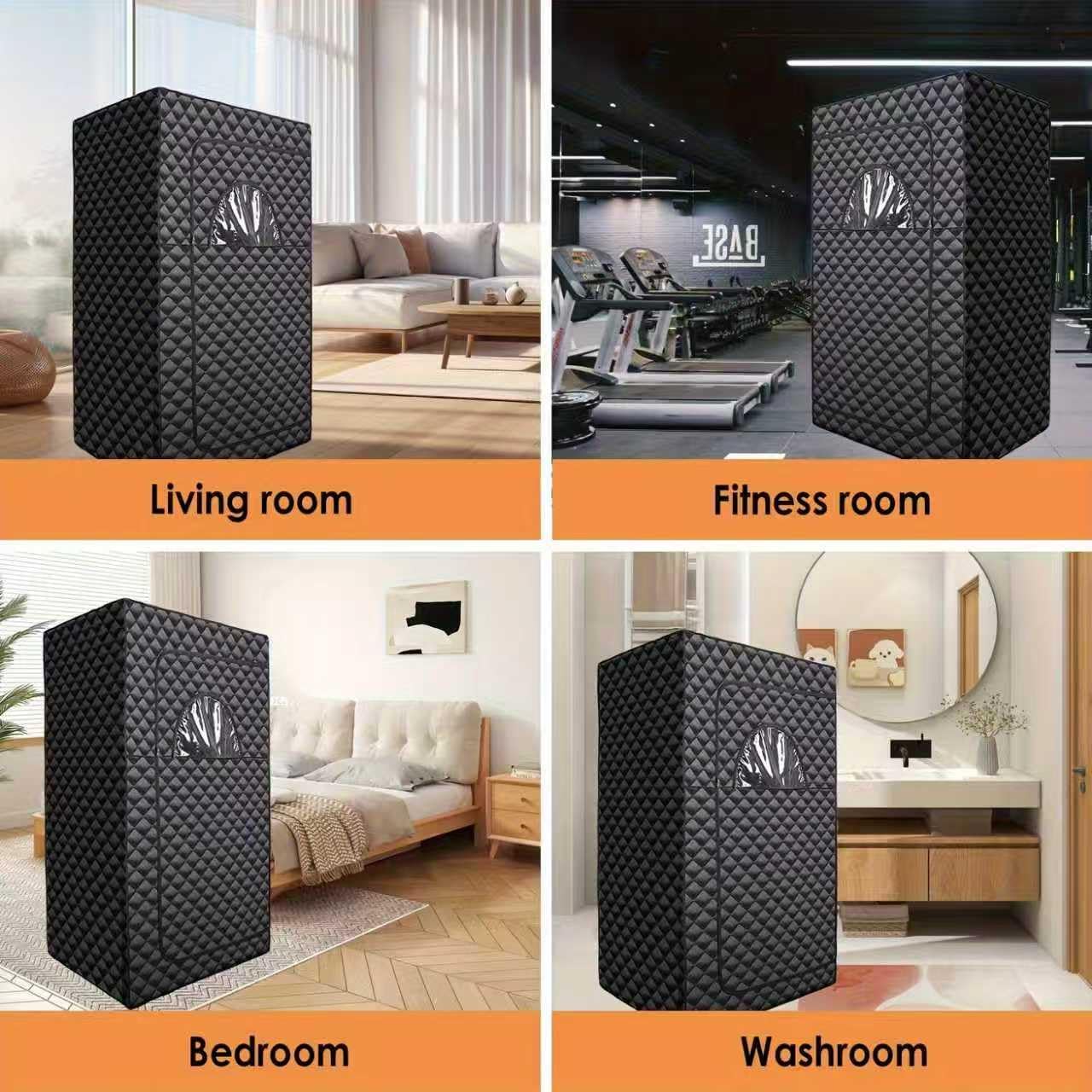 Portable Steam Sauna Box for Home One Person Full Body Sauna Spa with 3L 1200W Steam Generator, Remote Control, Foldable Chair, Home Sauna Tent for Gym, Yoga, Pilates