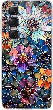 PrintiFy Infinix Hot 50 Pro Plus 4G ile Uyumlu Vitray M cevher Flora Tasar ml   effaf Silikon K l f