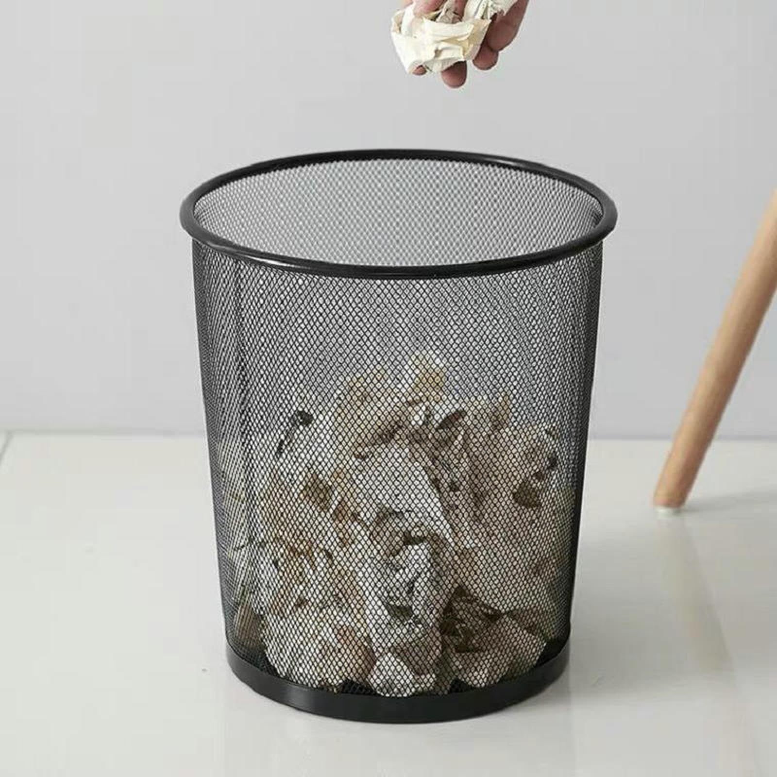 Generico Cestino per rifiuti in rete metallica, cestino per rifiuti in filo metallico, pattumiera aperta per ufficio, casa, cucina, bagno