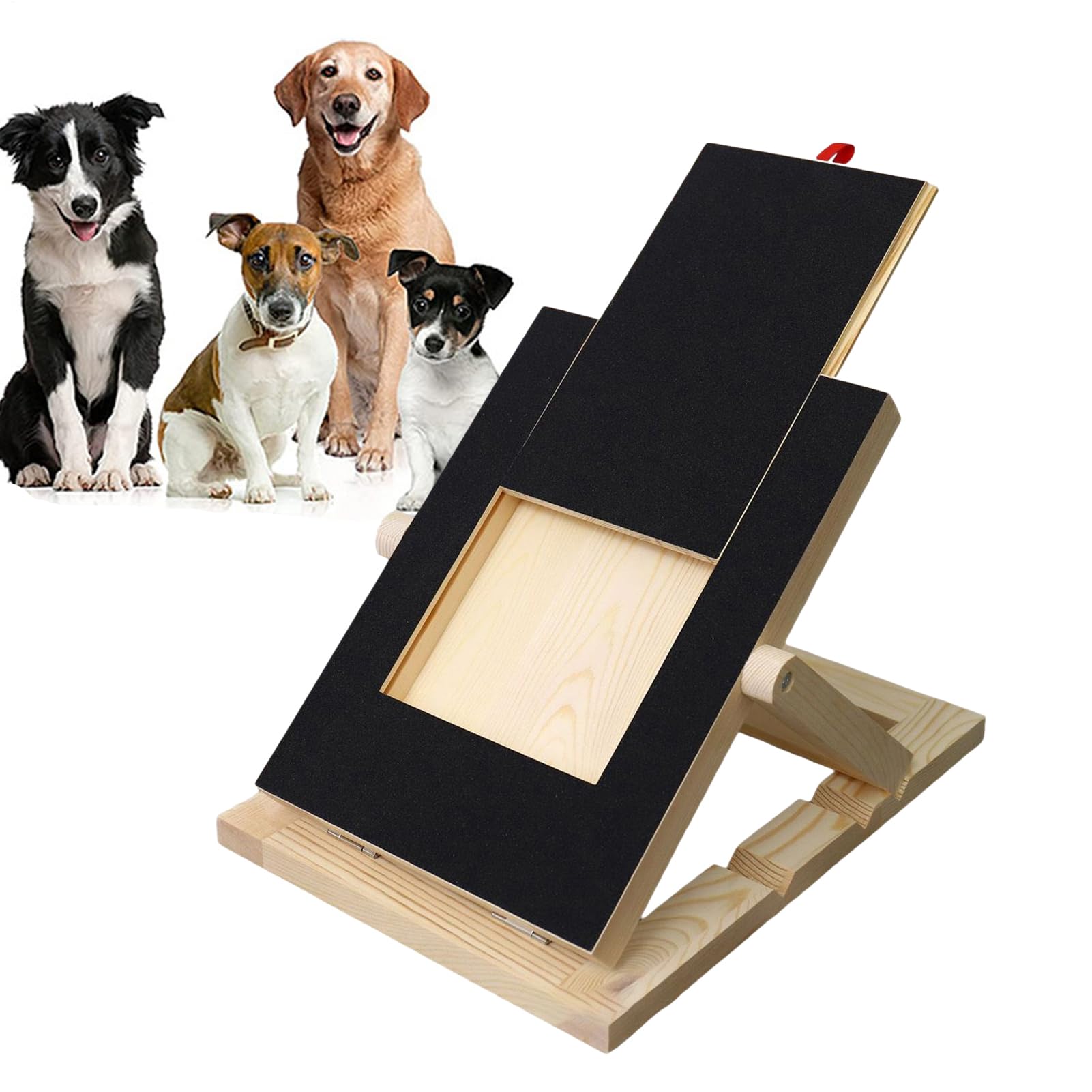 Dog Nail Scratch Board With Built-In Treat Box, Wooden Dog Scratching Post, Adjustable Pull-Out Dogs Nail Scraper, Multi-Functional Nails File With Anti-Slip Mat For Dogs Lovers Home