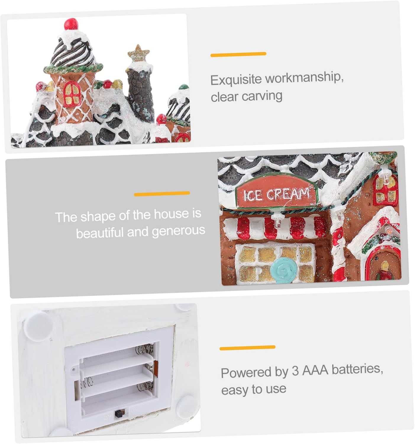 VOSAREA 1pc Chic Xmas Snow House Decor Led Christmas Ornament for Festive Desktop Adornment for Holiday Decoration and Gifting