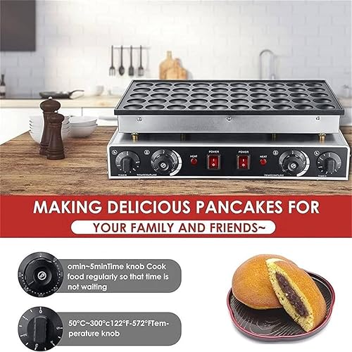 Miniatura 2 de 50 Holes Dutch Pancake Baker Maker,1700W Electric Nonstick Waffle Pancake Maker,Dorayaki Pancake Maker Machine for 50 Mini Pancakes, 50-300 Temp and