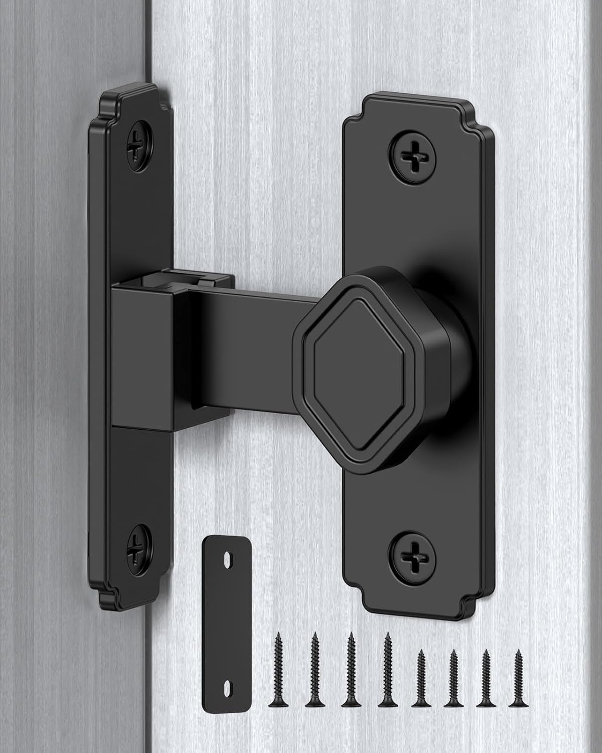 90 Degree Barn Door Lock, Sturdy Aluminum Alloy Sliding Door Lock, Home Security Gate Latch Fit for Barn, Bathroom, Garden, Fence (White-4 Pcs)