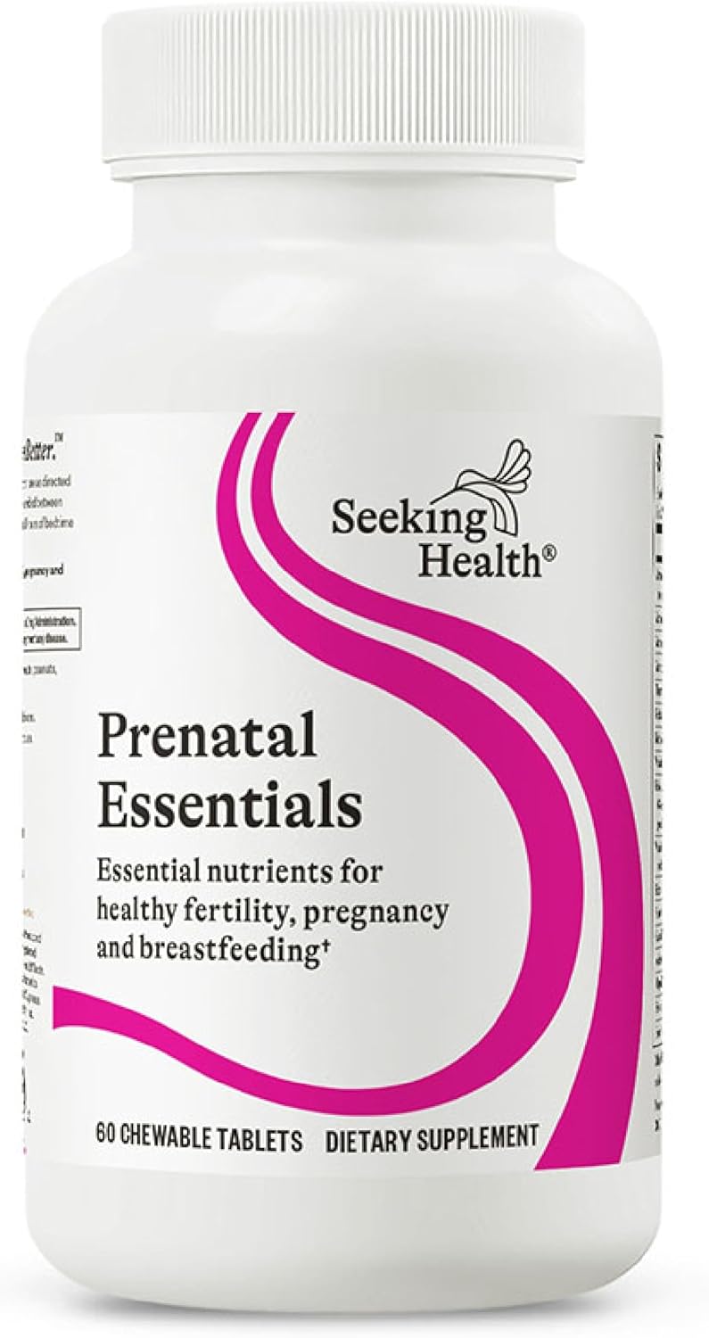 Seeking Health Prenatal Essentials Chewable, Folinic Acid and L-5-MTHF, B-Complex Vitamins, Healthy Pregnancy and Breastfeeding Support, Methylation Support, Vegan and Vegetarian (60 Tablets) Seeking Health Prenatal Essentials Chewable, Folinic Acid and L-5-MTHF, B-Complex Vitamins, Healthy Pregnancy and Breastfeeding Support, Methylation Support, Vegan and Vegetarian (60 Tablets)