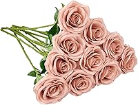 Vista 45 de Rosas Artificiales 10 unidades Ramo de Flores Abiertas Tallos de Rosas Artificiales para Arreglos de Boda, Ramo de Novia, Centro de Mesa, Flores