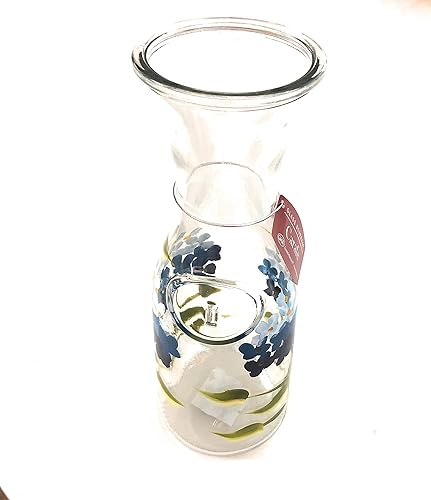 Grant Howard Classic - Jarra de bebidas pintada a mano, hortensia pintada a mano, 34 onzas