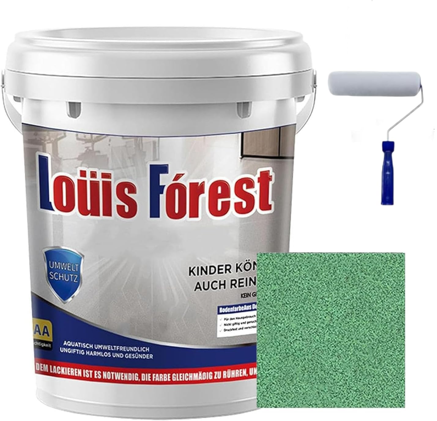 Zzlmdz Green Epoxy Colored Sand Floor Paint,Louis Forest Epoxy Floor Paint,Colored Sand Self Leveling Floors Painting Garage, For Concrete, Tiles, Marble (, 1000G)