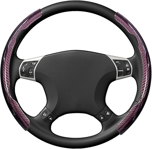 Funda para volante, de fibra de carbono para volante, protector antideslizante para volante de automóvil para hombres y mujeres, accesorios