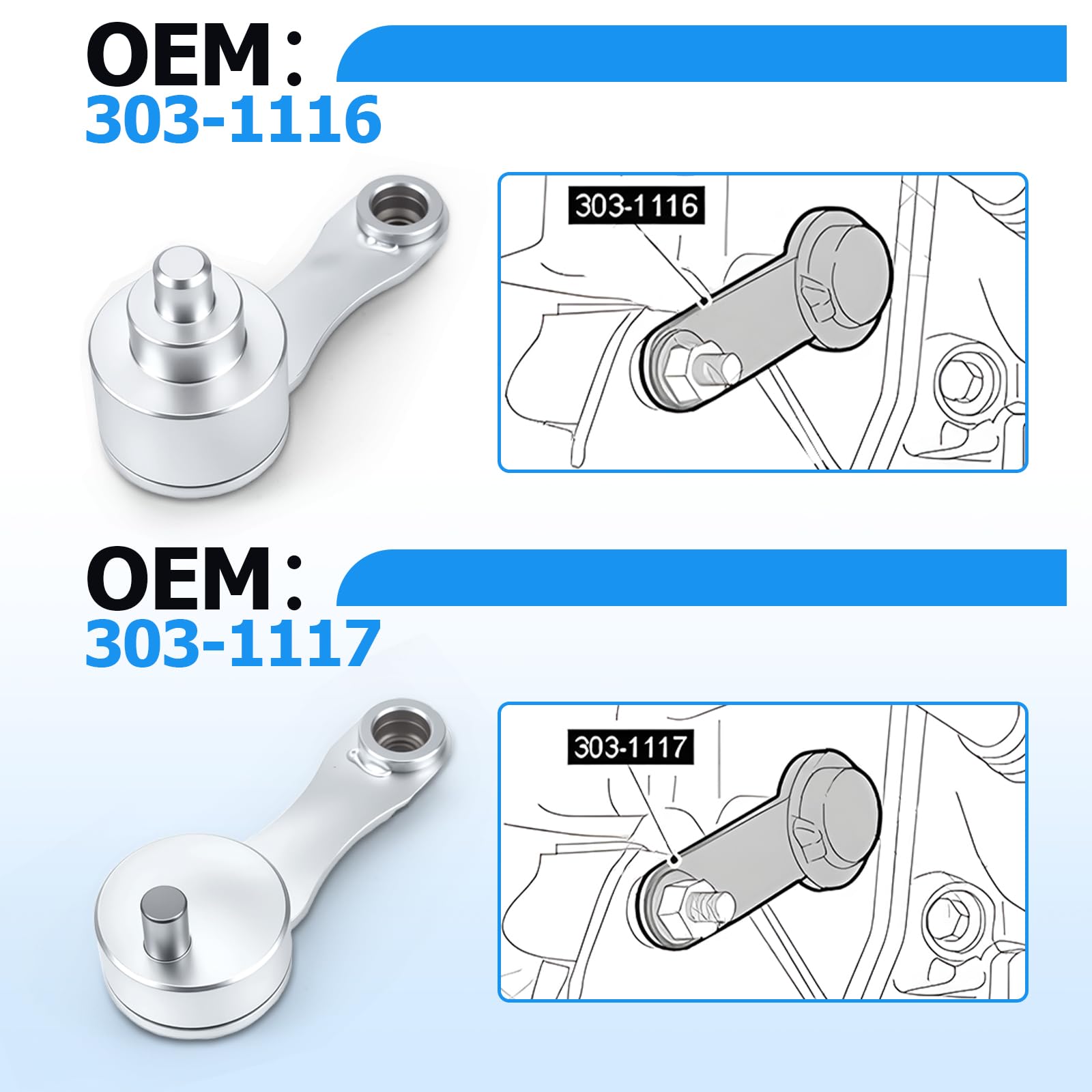 RUIZHI Lot de 10 outils de verrouillage d'arbre à cames pour moteur diesel 2,7 L, 3,0 L, 5,0 L, V6 (par exemple pour modèles Land Rover et Jaguar), OEM 303-1117, 303-1116