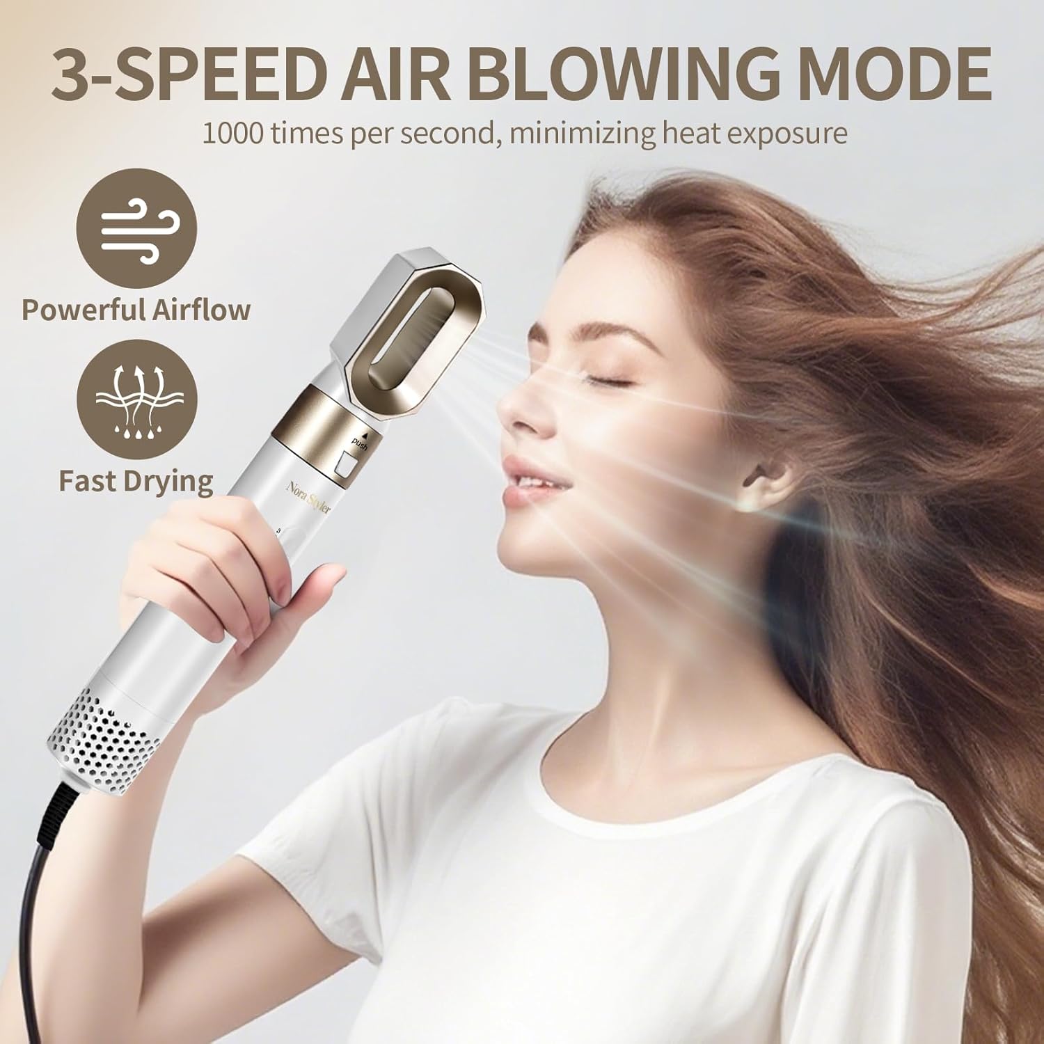 5-in-1 Hair Styler & Hot Air Brush Set, Multi-Functional Hair Styling Tool for Curling, Straightening & Volumizing, Ionic Hair Dryer Brush for Salon-Style Results at Home - Image 2