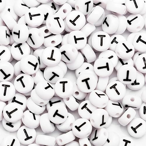 Vista 15 de 500 cuentas acrílicas de letras de 0.236 x 0.157 pulgadas, cuentas del alfabeto para hacer joyas, cuentas de letra C para hacer pulseras, collares