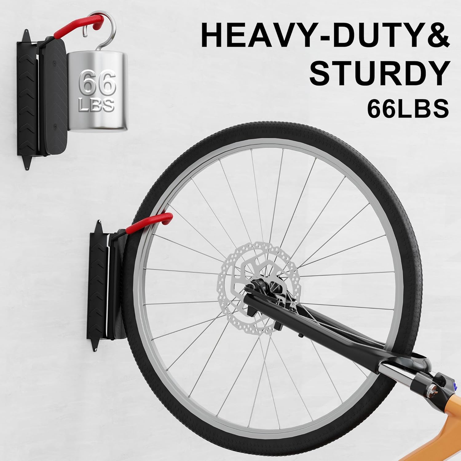 Hromee Bike Rack Wall Mount, Swivel Bike Storage Rack for Garage, Space-Saving Vertical Bike Holder 4 Pack