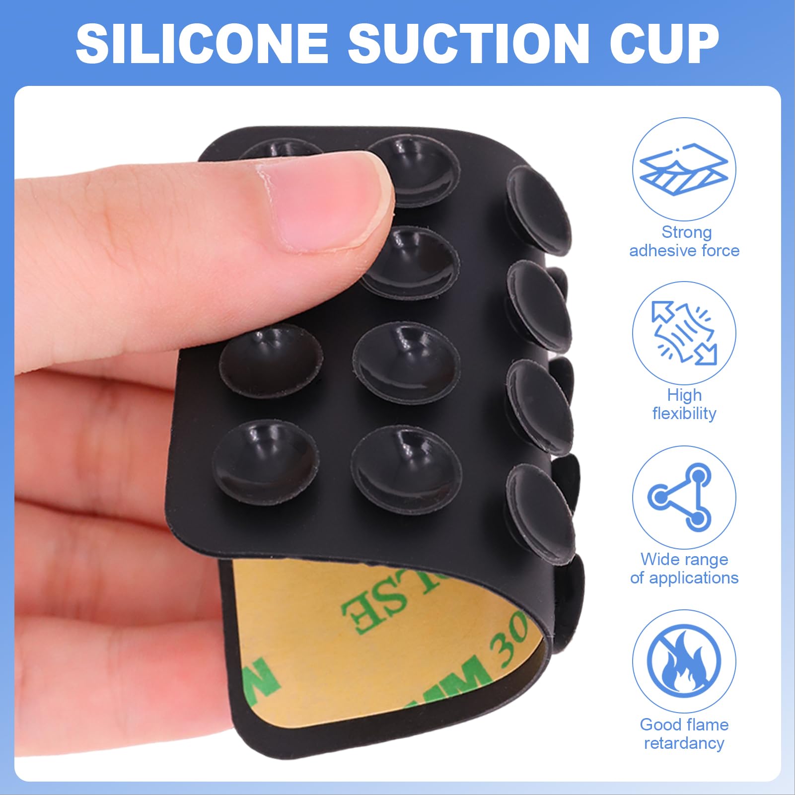 Suction Cups, 4pcs Suction Cup for Mobile, Silicone Holders with Suction Cup for Phone, Self-Adhesive, Hands-Free, Silicone Suction Cup for All Models of Mobile Phones — view 3