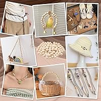 Vista 5 de PH PandaHall Cuentas de madera, 100 cuentas espaciadoras de madera redondas naturales sin terminar de 0.472 pulgadas, bolas redondas de madera