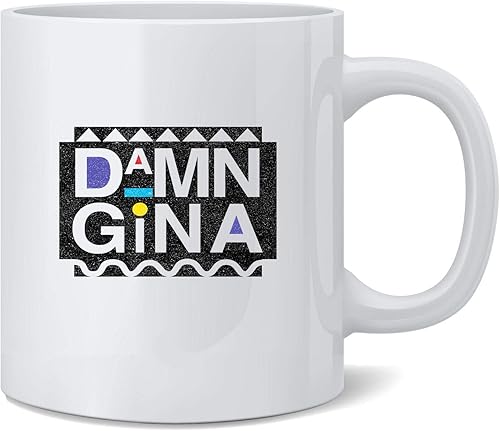 Poster Foundry Damn Gina Retro 90s Clothing Taza de café de cerámica taza de té divertido regalo novedoso 12 oz