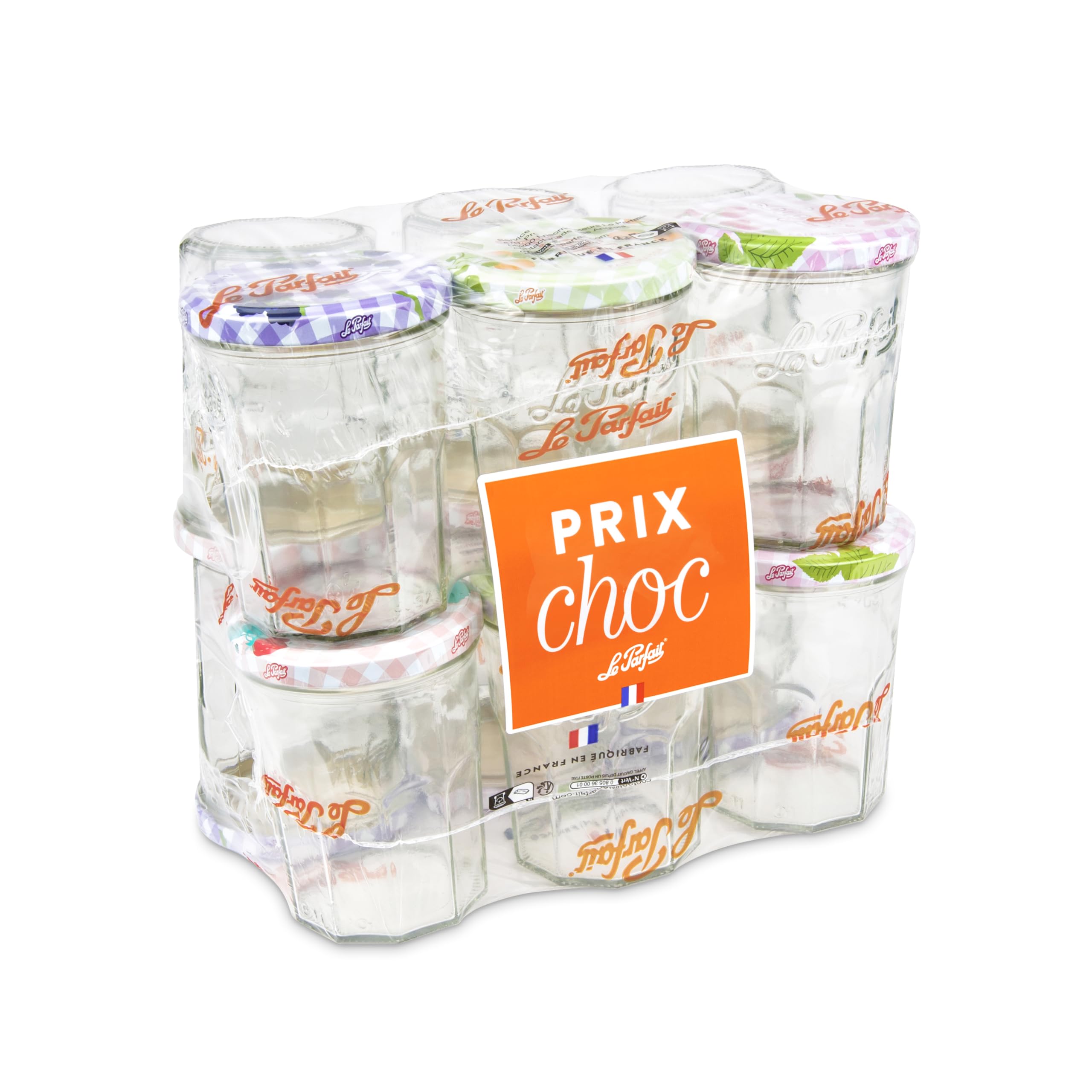 Le Parfait Transparent 1978030.0 Jam Jars, 24.0 X 16.0 X 23.0 Cm, 12 Pieces