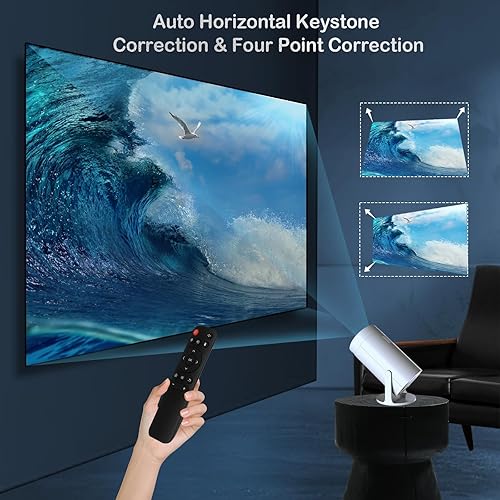 Miniatura 5 de Mini proyector con WiFi y Bluetooth, soporte 4K JAOKPO Proyector de cine portátil para exteriores Sistema Android 11 integrado Auto Keystone Home