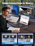 Lemorele Dual Monitor de la station d'accueil, 6 en 1 USB C Adaptateur multiport Hub w/2 HDMI 4K, 5Gbps USB3.0 & 2 USB2.0, 100W PD Chargement - USB C Dock pour ordinateur portable Dell/HP/MacBook/Surface - Branchez et jouez