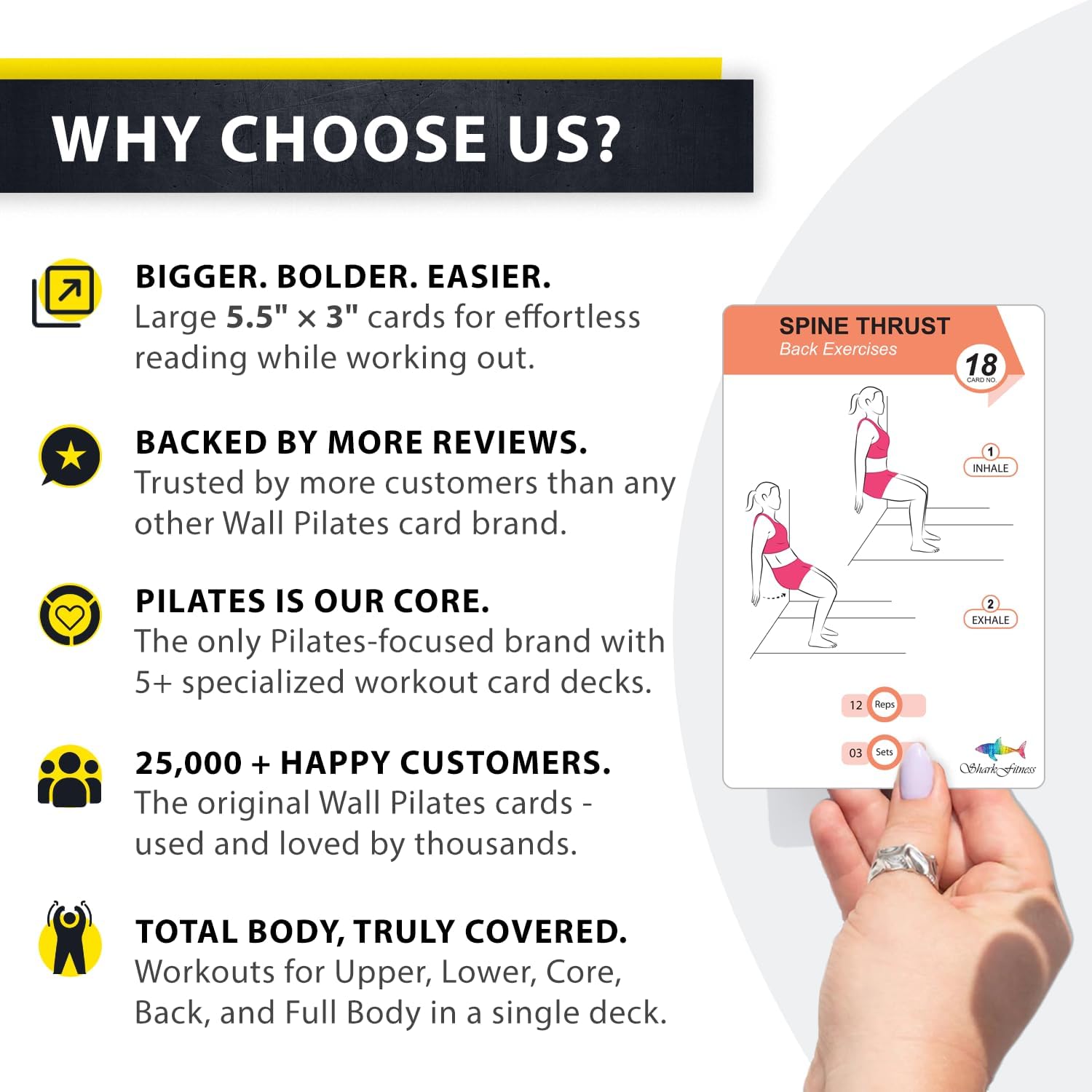 Wall Pilates Workouts For Women - 58 Exercise Cards with Wall Pilates Workout Postures, Instructions & Breathing Tips | Free Ring & Dry-Erase Marker to Create a Customize pilates at home Exercise Chart - Image 2