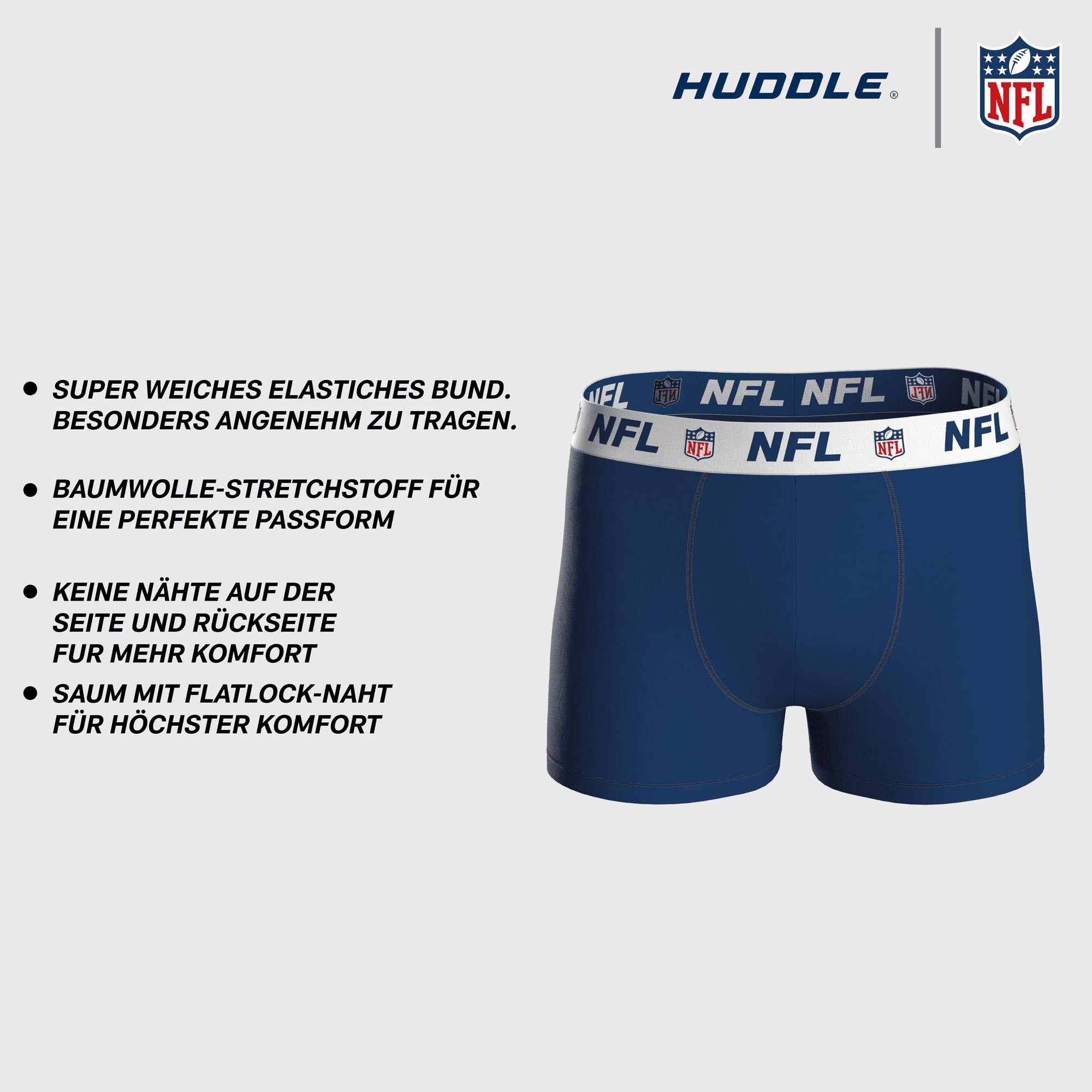 NFL SHIELD 3pk Boxers - BLK - L