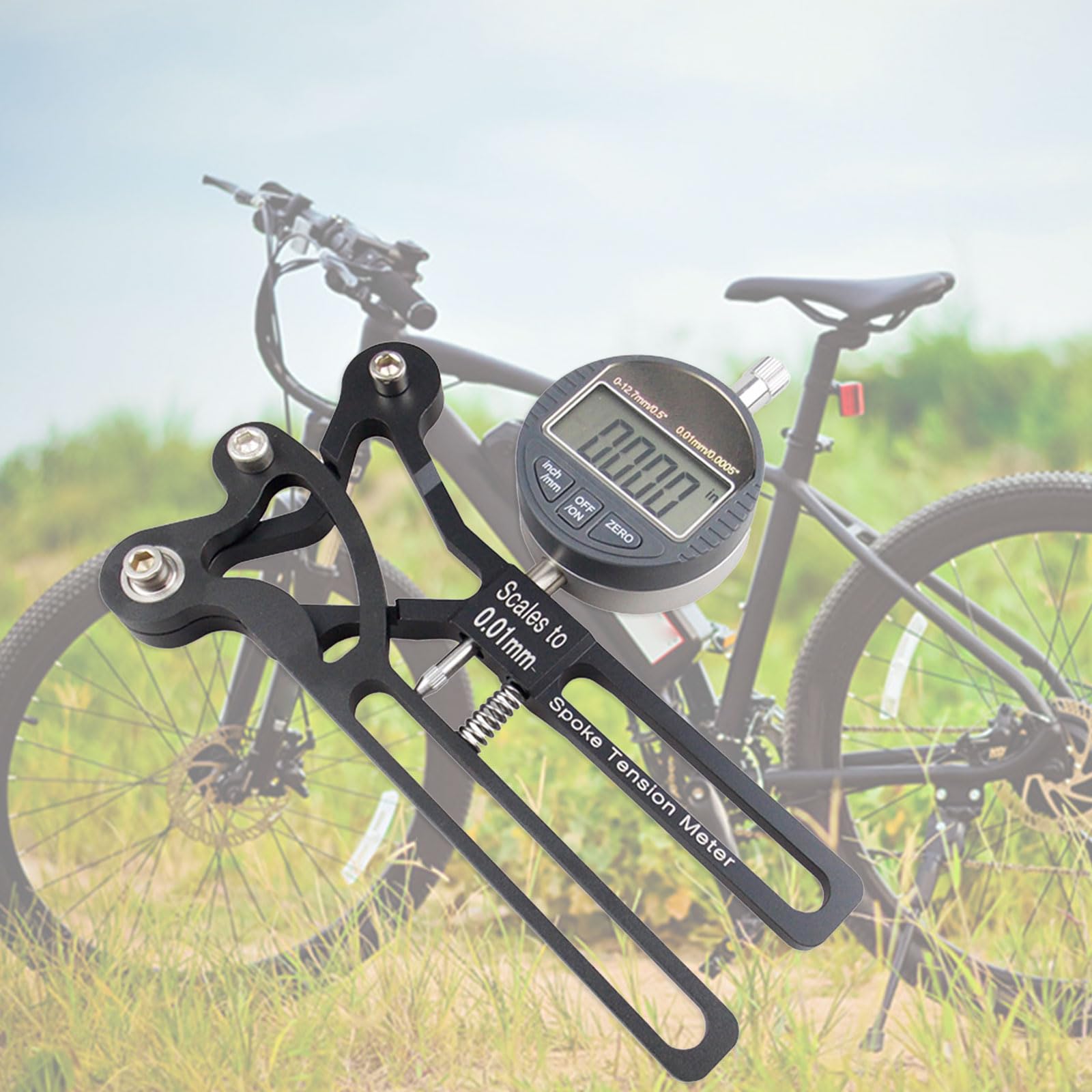 Medidor de tensión para bicicletas, herramienta de medición de aleación de aluminio, indicadores de radios de bicicleta, comprobador de radios de rueda de bicicleta, fácil de usar