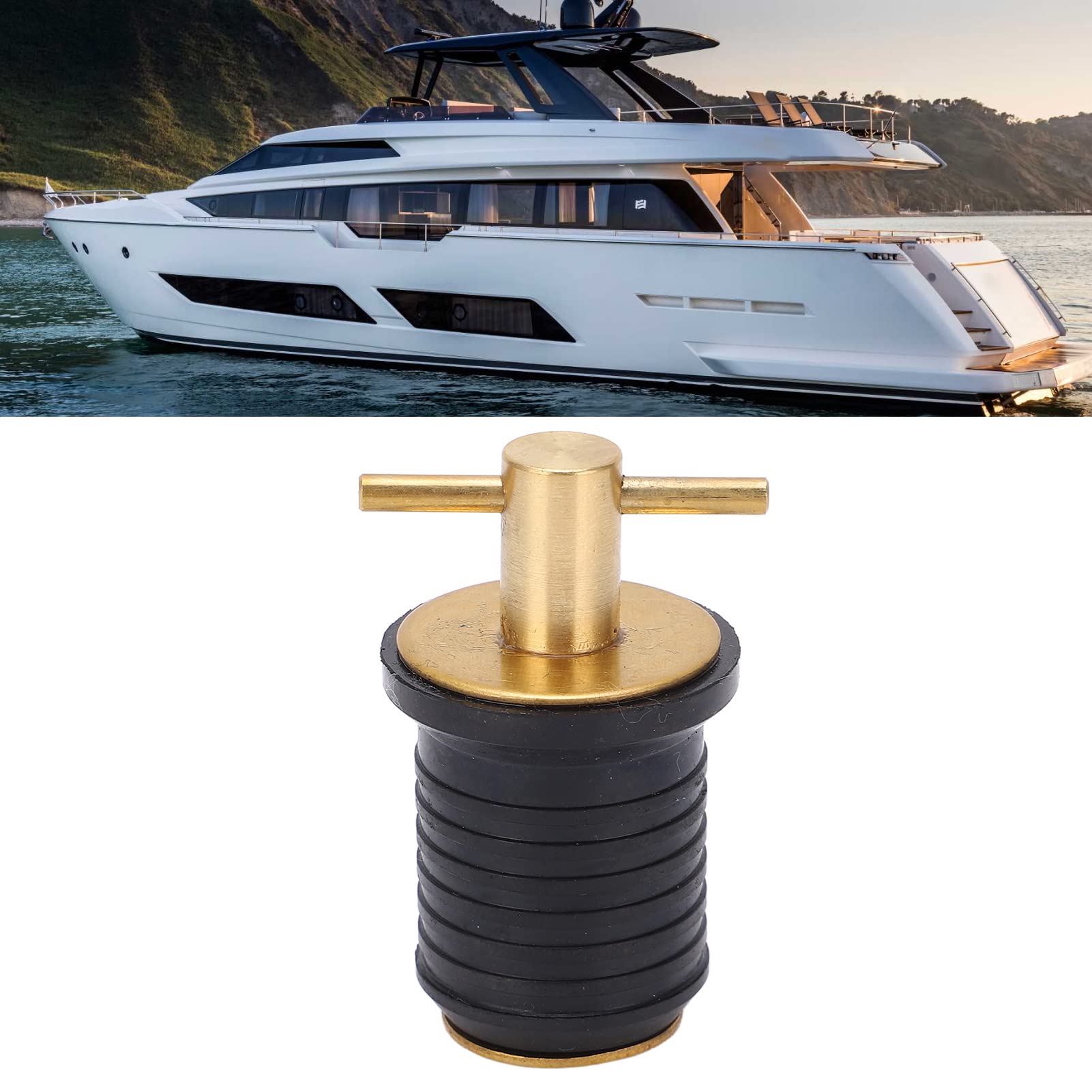 Bouchon De Vidange De Bateau 1 Pouce – Laiton Et Caoutchouc, Résiste à La Rouille, étanche, Pour Canot, Pêche, Ferry