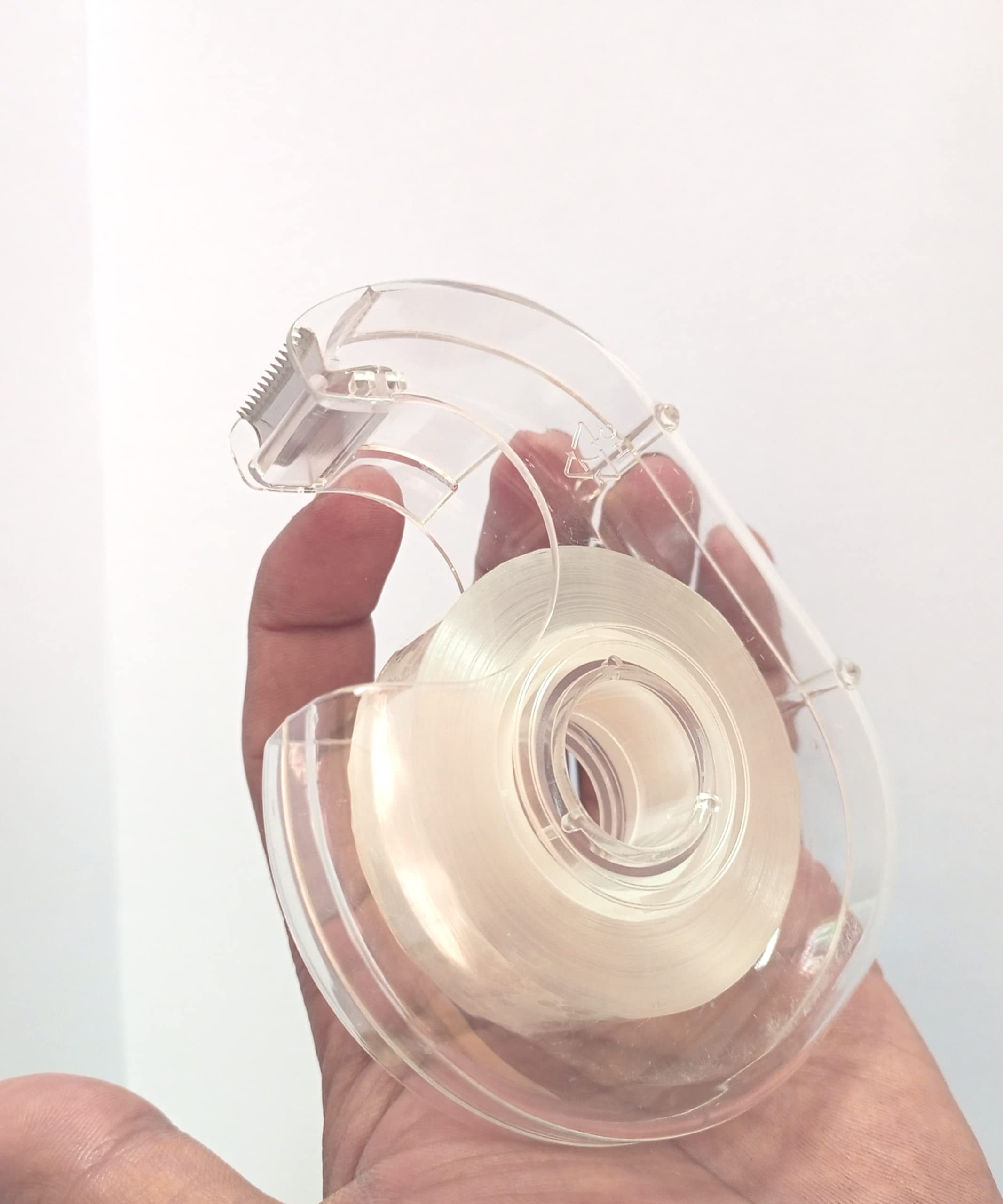 Tape Dispenser with Cutter, Clear Dispenser (Pack of 4) 4