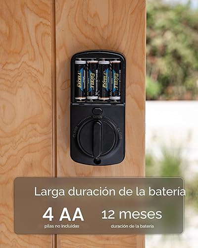 Miniatura 5 de DESLOC Cerradura de puerta inteligente B200, cerradura de cerrojo inteligente, cerradura de puerta de entrada sin llave, cerradura inteligente de