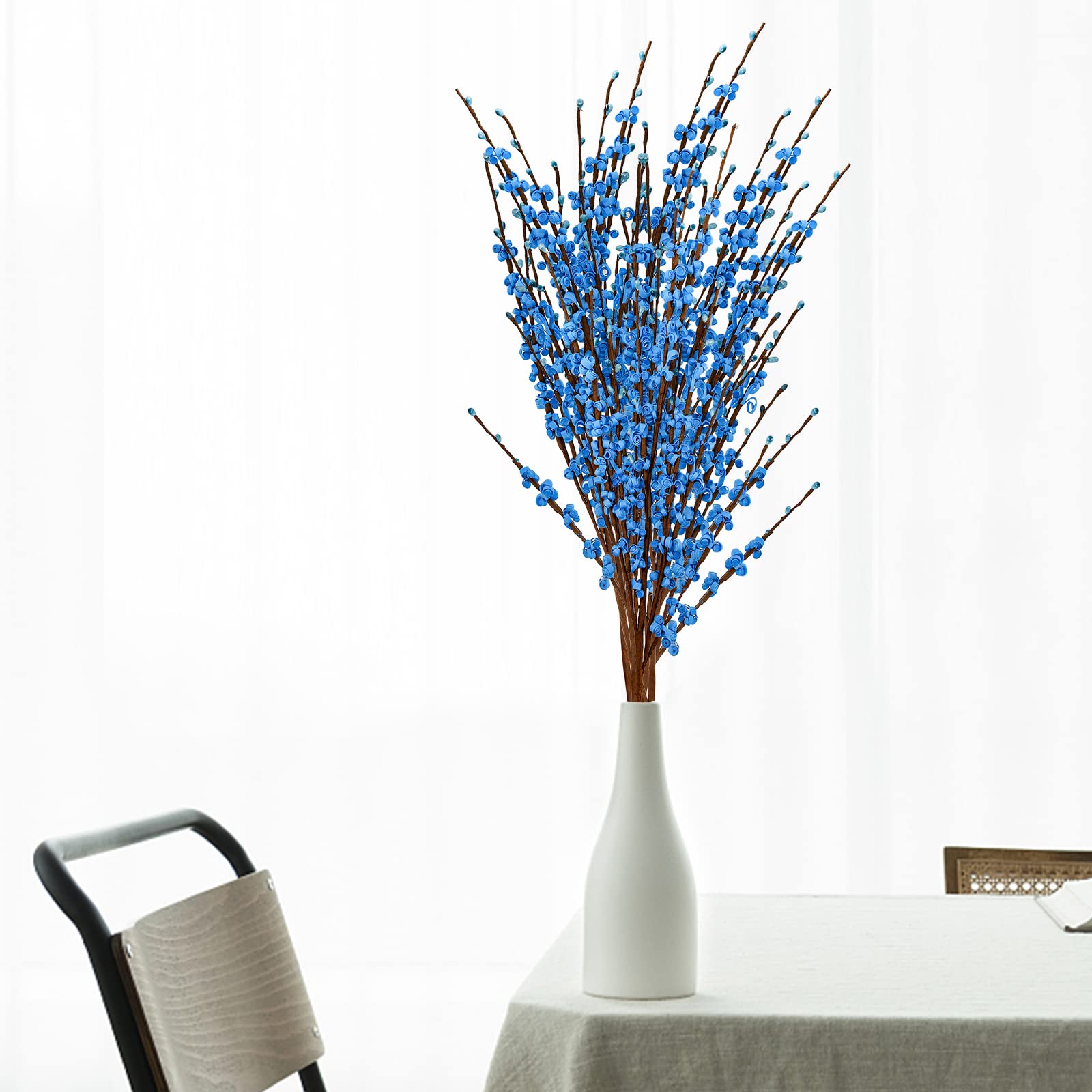 Washranp Lot De 10 Tiges Papillon Artificielles Pour Décoration Intérieure Ou Extérieure - Bleu