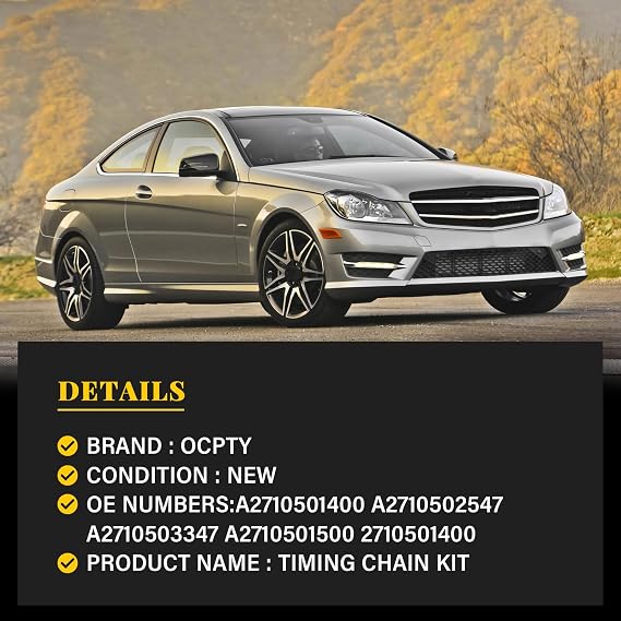 OCPTY Timing Chain Kit Compatible with A2710501400 for 2012-2014 for Mercedes-Benz C250;2012-2014 for Mercedes-Benz SLK250
