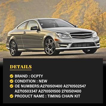 OCPTY Timing Chain Kit Compatible with A2710501400 for 2012-2014 for Mercedes-Benz C250;2012-2014 for Mercedes-Benz SLK250
